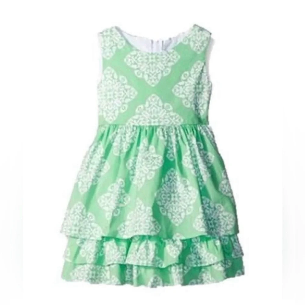Bundle Girls Kids Casual Green Print Dress - and Short